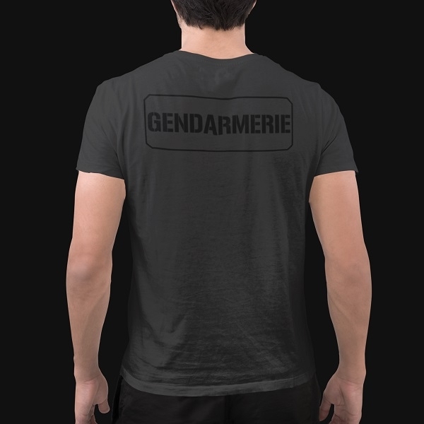 TEE SHIRT GENDARMERIE HOMME GRIS FONCE