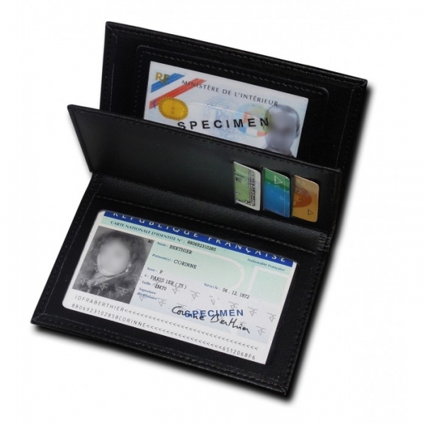 PORTE CARTE MEDAILLE POLICE + GRADE - 3 VOLETS