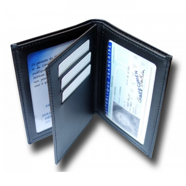 PORTE CARTE MEDAILLE POLICE MUNICIPALE + GRADE 3 VOLETS GRANDE CARTE